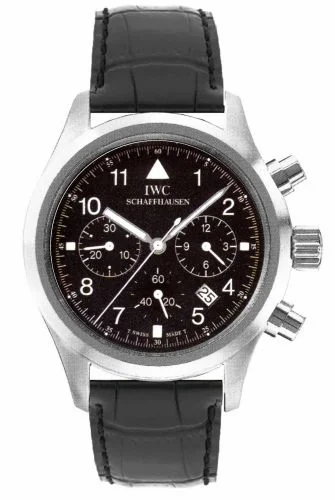 IWC Pilot's Watch Chronograph Mecaquartz Stainless Steel / Black / Strap IW3741-01 (3741-01, IW374101)